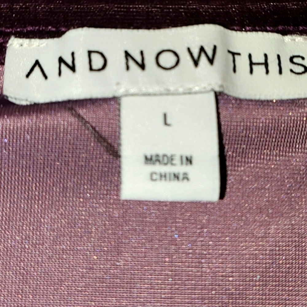🔮AND NOW THIS ~ Purple Velvet Long Sleeve Belted Dress NWOT - Picture 4 of 4